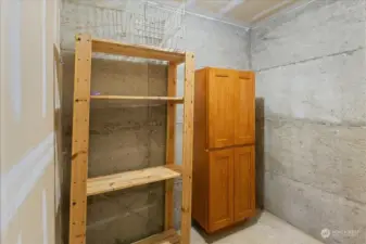 Personal storage unit in basement of building 4.