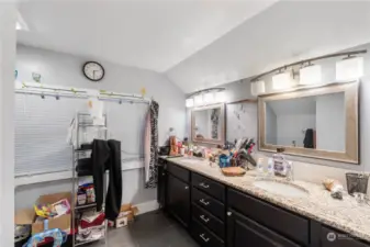 Tile floors, granite countertops & good natural light.