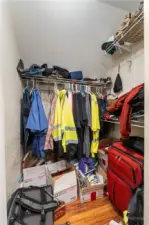 Dual closets in the primary bedroom.