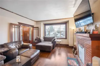 Family room, notice the french doors off the entry way.