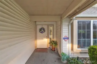 A covered walk to the front door.