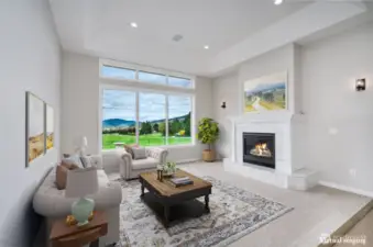 View from virtually staged living room