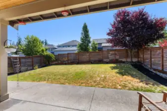 view from covered patio