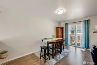 Dining room with slider to the deck