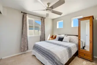 Second bedroom with ceiling fan