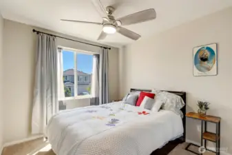 Third bedroom with ceiling fan