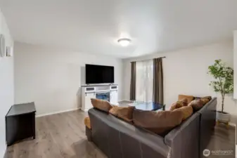 Downstairs Family Room with slider to backyard