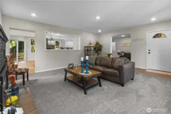 From this view, you can see into the Dining Room, View the Main Entrance and the Den.