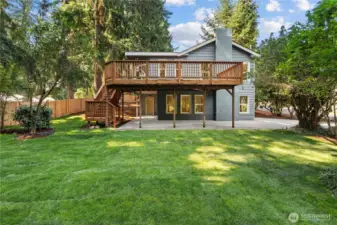 Gorgeous Backyard!! Partially Covered Back Porch w/Access to Basement via Door or Slider.