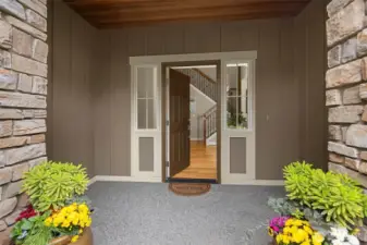 Large covered front porch area