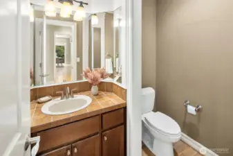Nice Powder Room on the main level, with separate toilet room.