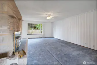 Living room with gas fireplace