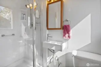 3/4 bathroom off primary.