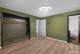 Attached 3/4 bath and large closet.