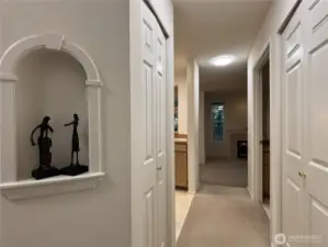 Hallway and closets on both sides