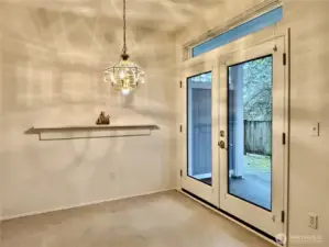 Dining room; French doors lead to Patio