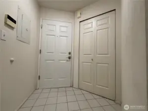 Entrance; Laundry closet on the right