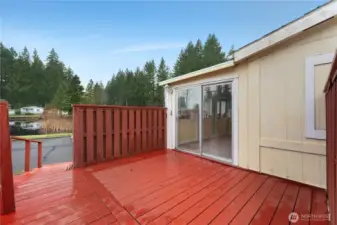 Lots of deck for viewing the pond in the warmer months.