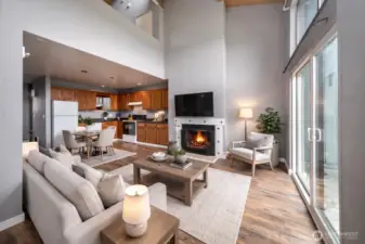 Virtually staged living room