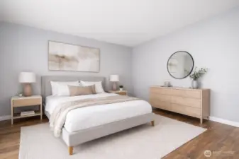 Virtually staged main level bedroom