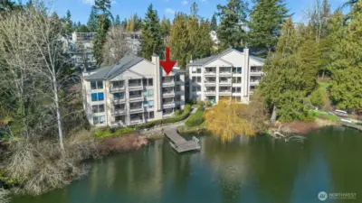 Fantastic opportunity: cool, top-floor corner unit with stunning lake views.