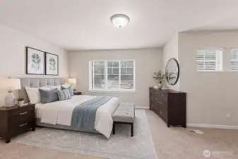 Extra large bedroom. Virtually staged.