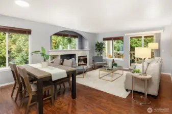 Lightfilled Living Room Surrounded by Nature