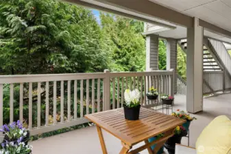 Covered Outdoor Living Space - Surrounded by Nature and Greenery