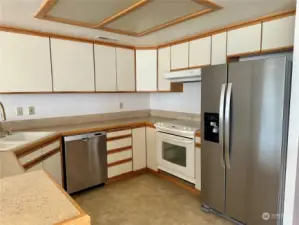 Kitchen with new refrigerator