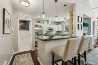 Bar top for quick meal and entertaining