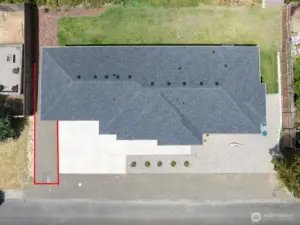Aerial view showing room enough to park RV