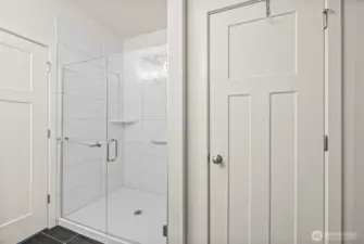 Primary with Large Walk-in Shower, Water Closet &Linen Closet!