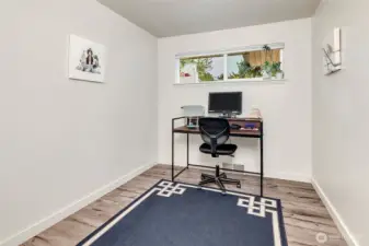 1st bedroom currently used as a home office, and yes it does have a closet on the right.