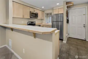 Kitchen with Bar Countertop