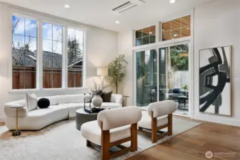 Living room open to kitchen