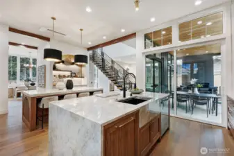 3 sliders leading to covered patio