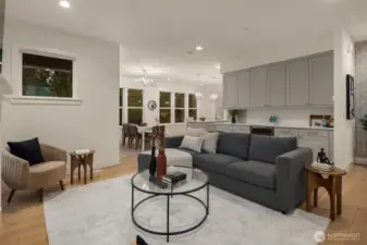 From here you can see a seamless transition from room to room.