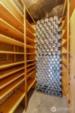 The secret room off of the garage has a hidden magnetic door.  Would make a great wine cellar or cool storage for home canned goods or just secure storage