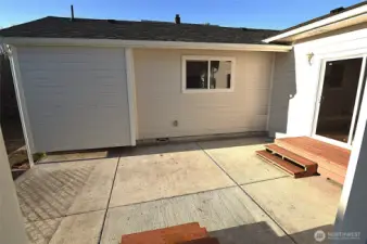 Large back patio