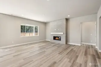 Large great room- tall 10' ceilings - picture from actual home for sale