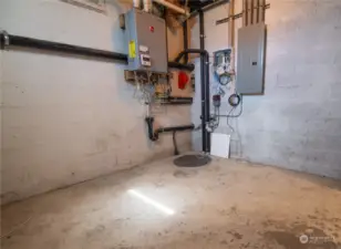 Giant furnace/water heater room