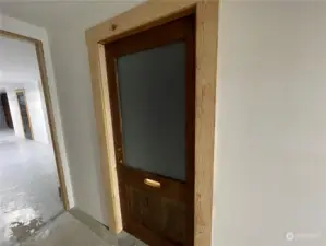 Pocket door to bathroom