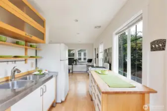 Detached studio ADU above garage