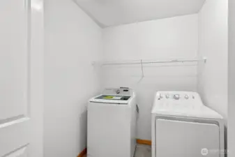 Laundry conveniently located on the upper level.
