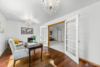 This space is large and has French doors.