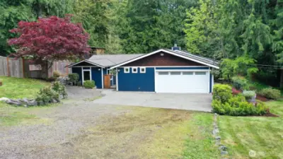 Driveway and 2 car garage