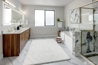 Soaking tub, and luxury finishes throughout (1A)