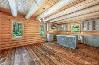 Dining room and kitchen