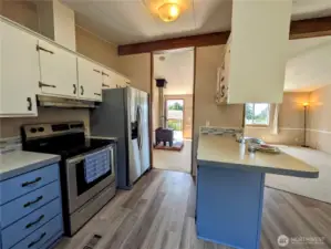 Light and bright kitchen with skylight.