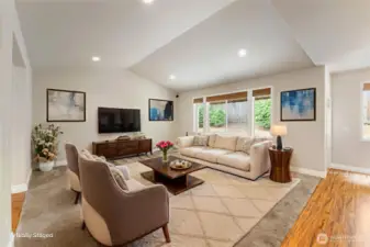 Great Room w/Vaulted Ceilings, Virtually Staged